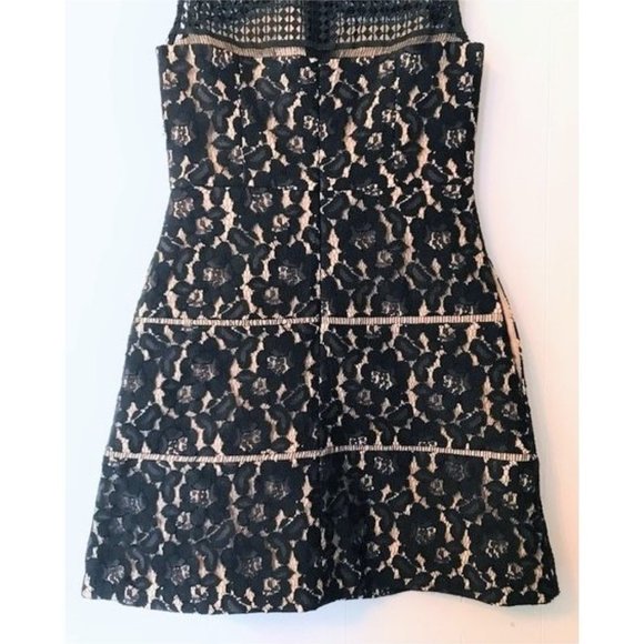 AIDAN MATTOX BLACK LACE FIT & FLARE SLEEVELESS MINI DRESS 0 NWT - Picture 7 of 10